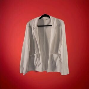 Eileen Fisher White Cardigan Lightweight 100% Organic Cotton Terry Women Size XS